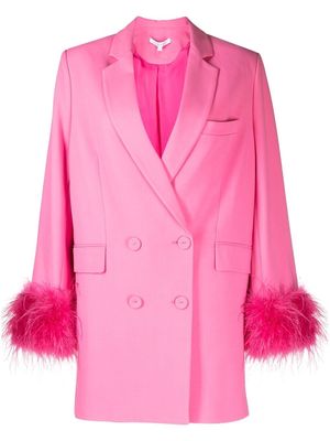 Rachel Gilbert feather-trim blazer dress - Pink