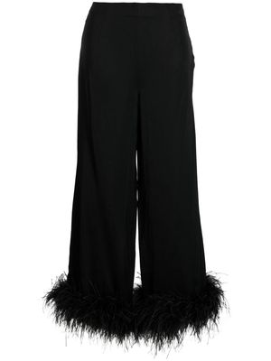 Rachel Gilbert feather-trim detailing trousers - Black
