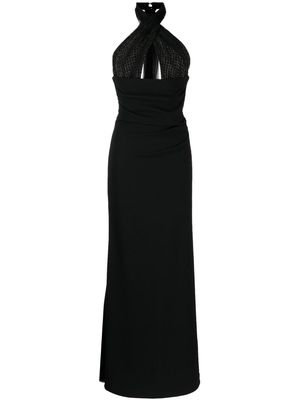Rachel Gilbert Hayli halterneck gown dress - Black
