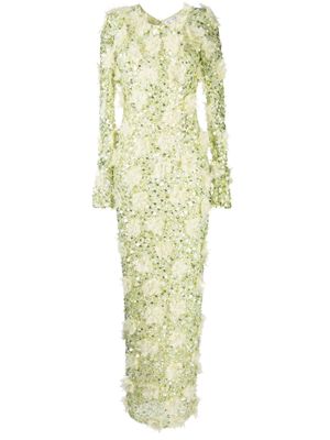 Rachel Gilbert Karla embellished gown dress - Green