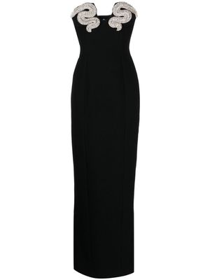 Rachel Gilbert Lukas crystal-embellished strapless gown - Black