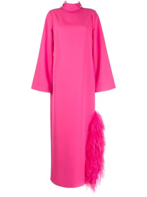 Rachel Gilbert Samira feather-embellished gown - Pink