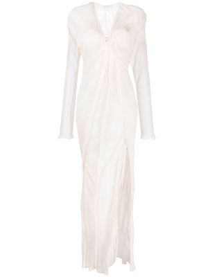 Rachel Gilbert semi-sheer silk maxi dress - Neutrals