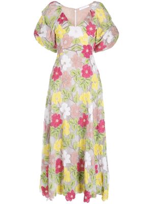 Rachel Gilbert Willow puff-sleeved maxi dress - Multicolour