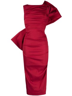Rachel Gilbert Zora bow-detailing midi dress - Red