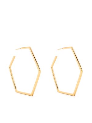 Rachel Jackson oversized hexagon hoop earrings - Gold