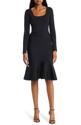 Rachel Parcell Crepe Fit & Flare Dress in Black