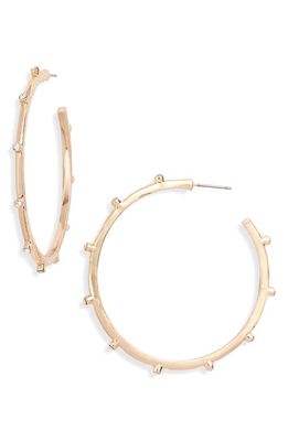 Rachel Parcell Crystal Stud Hoop Earrings in Clear- Gold
