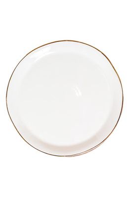 Rachel Parcell Set of 4 Gold Rim Salad Plates in Ivory/Gold