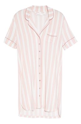 Rachel Parcell Stripe Nightshirt in Pink Smoke Boyfriend Stripe