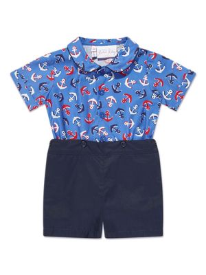 Rachel Riley anchor-print cotton shorts set - Blue