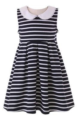 Rachel Riley Breton Stripe Sleeveless Cotton Dress in Navy