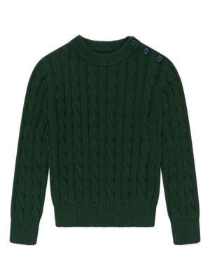 Rachel Riley cable-knit cotton jumper - Green