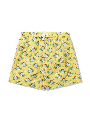 Rachel Riley coconut-print swim shorts - Yellow
