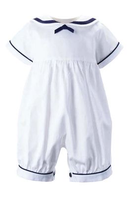 Rachel Riley Cotton Sailor Romper in White 