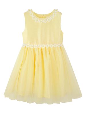 Rachel Riley daisy-embroidered dress - Yellow