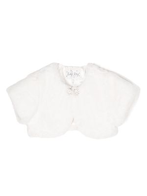 Rachel Riley Diamante fleece-texture bolero - White