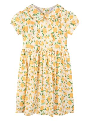 Rachel Riley floral-print cotton dress - Yellow