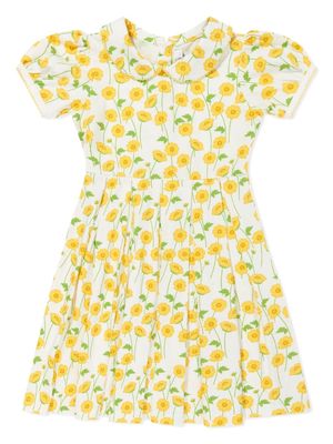 Rachel Riley floral-print flared dress - Yellow