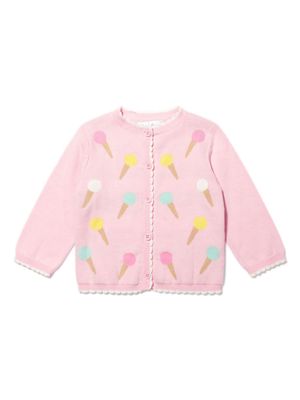 Rachel Riley ice-cream intarsia cotton cardigan - Pink