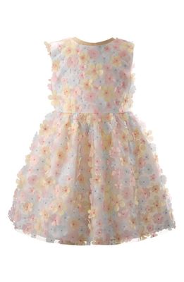 Rachel Riley Kids' Flutter Flower Fit & Flare Dress in Pink Multi