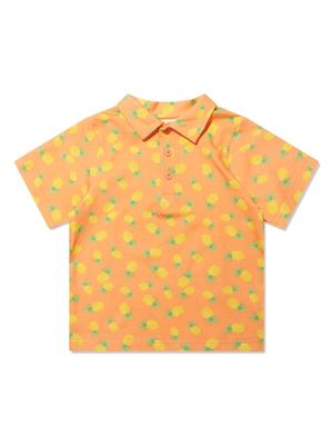 Rachel Riley pineapple-print polo shirt - Orange