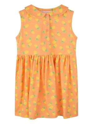 Rachel Riley pineapple-print sleeveless dress - Orange