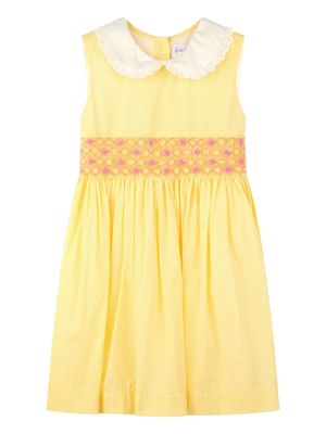 Rachel Riley pinstriped smocked dress - Yellow