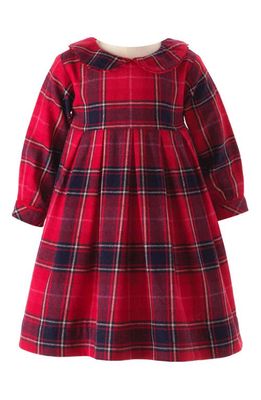 Rachel Riley Tartan Long Sleeve Cotton Flannel Dress in Red