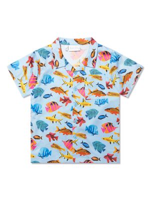 Rachel Riley tropical fish-print shirt - Blue