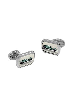 Racing Car Rectangular Palladium Cufflinks