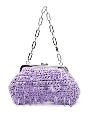 RADA' interwoven bead-embellished mini bag - Purple