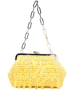 RADA' interwoven bead-embellished mini bag - Yellow