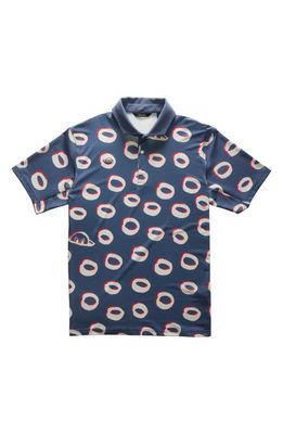 Radmor Abstract Print Polo in Tru Blue