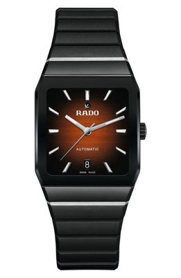 RADO Anatom Automatic Bracelet Watch, 32.5mm in Black/Orange 