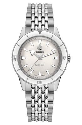 RADO Captain Cook Automatic Bracelet Watch, 37mm in Silver/white/silver 