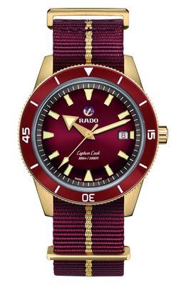 RADO Captain Cook Bronze Automatic Webbing Strap Watch, 42mm in Red 