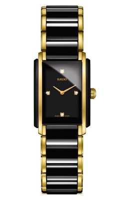 RADO Integral Diamonds Bracelet Watch, 22mm x 33mm in Gold/Black 