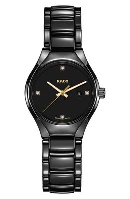 RADO True Diamond Ceramic Bracelet Watch, 30mm in Titanium 