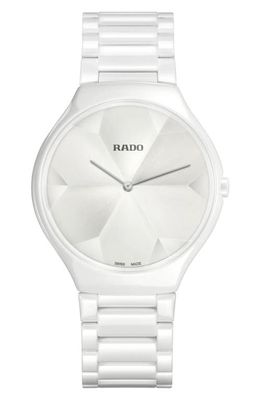 RADO True Thinline x Great Gardens of the World Ceramic Bracelet Watch, 39mm in Light 