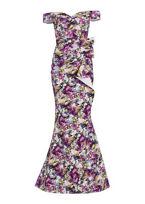 Radoslava Printed Floor-Length Gown