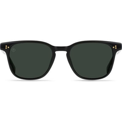 RAEN Alvez Round Polarized Square Sunglasses in Recycled Black/Green Polar 