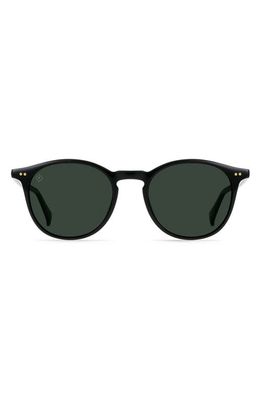 RAEN Basq 50mm Polarized Round Sunglasses in Recycled Black/Green Polar