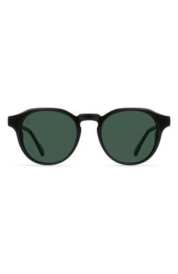 RAEN Expedition Remmy 50mm Round Sunglasses in Recycled Black/Exp Green
