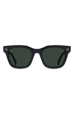 RAEN Huxton Polarized Square Sunglasses in Recycled Black/Green Polar