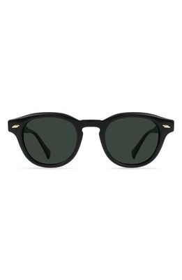 RAEN Kostin Round Polarized Square Sunglasses in Recycled Black/Green Polar