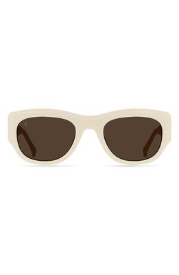 RAEN Lonso 53mm Polarized Rectangular Sunglasses in New Blonde/Vibrant Brown