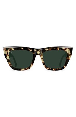 RAEN Marza 53mm Square Sunglasses in Toyko Champagne /Green