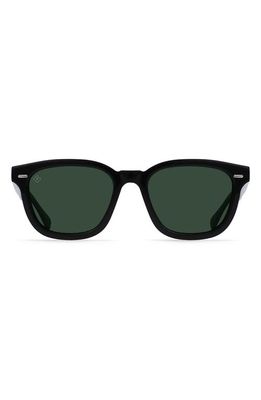 RAEN Myles Polarized Round Sunglasses in Recycled Black/Green Polar