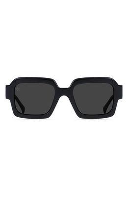 RAEN Mystiq 52mm Polarized Square Sunglasses in Recycled Black/Smoke Polar